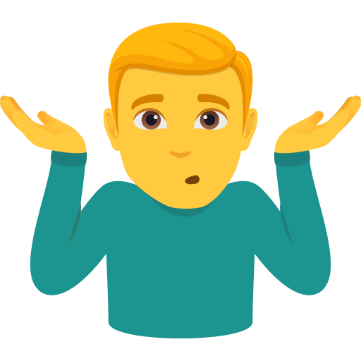 man shrugging as rendered by JoyPixels