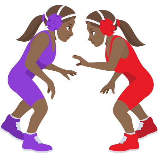Women Wrestling: Medium-Dark Skin Tone, the design in this release
