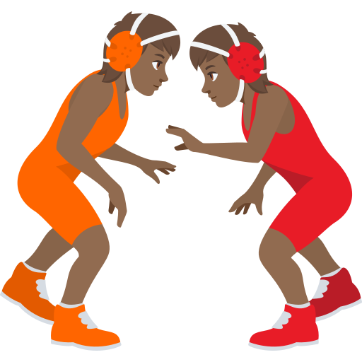 People Wrestling: Medium-Dark Skin Tone, the design in this release