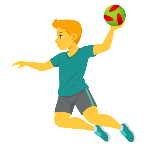 man playing handball as rendered by JoyPixels