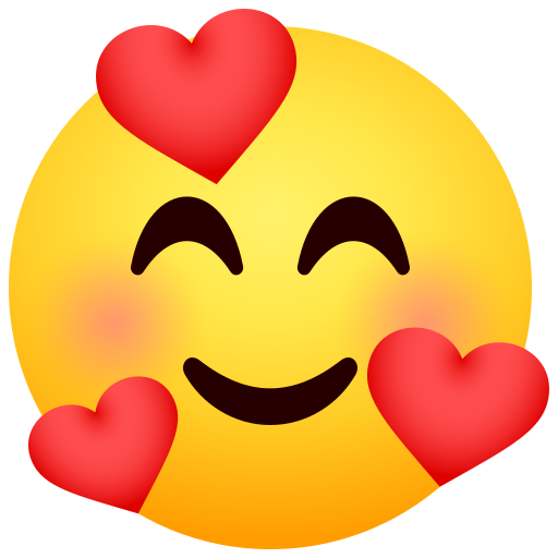 Smiling Face with Hearts as drawn by JoyPixels in 11.0