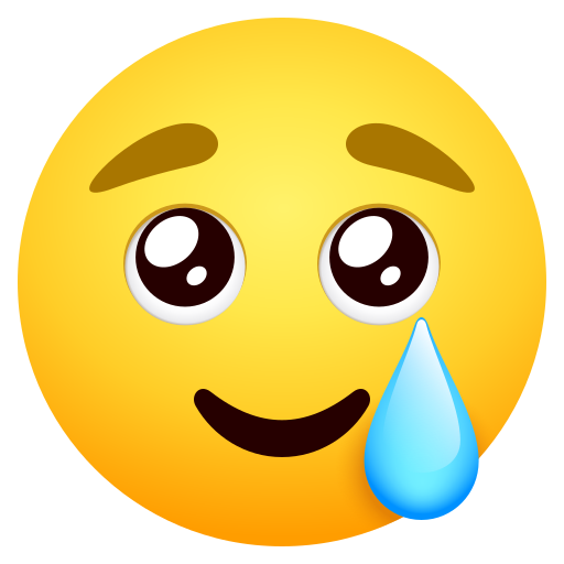 Smiling Face with Tear as drawn by JoyPixels in 11.0