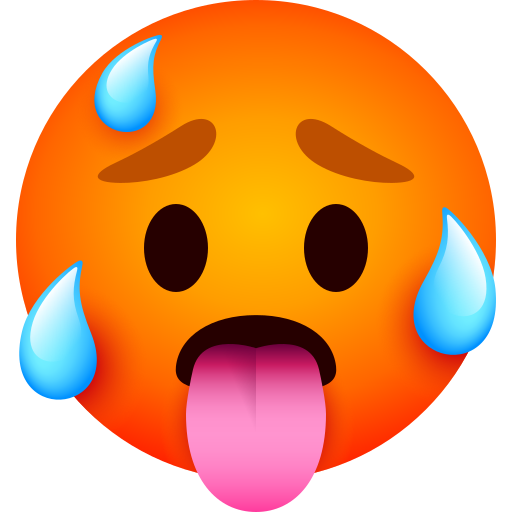 faccina accaldata as rendered by JoyPixels