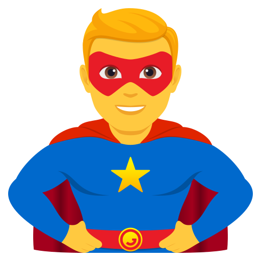 man superhero as rendered by JoyPixels