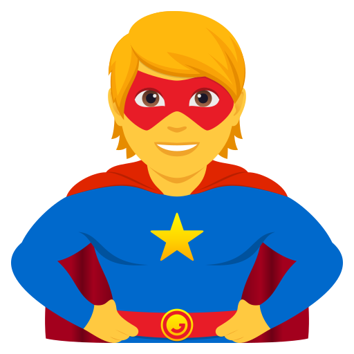superhero as rendered by JoyPixels
