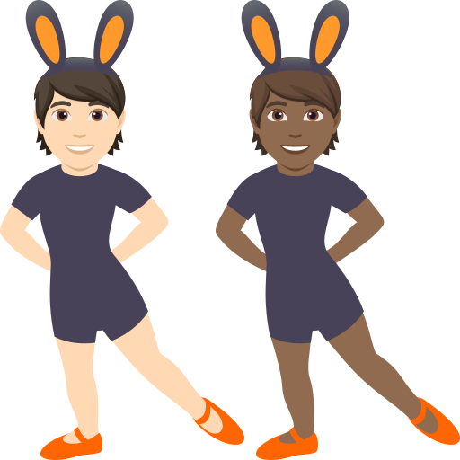 People with Bunny Ears: Light Skin Tone, Medium-Dark Skin Tone, the design in this release