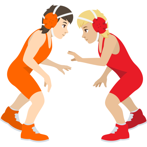 People Wrestling: Light Skin Tone, Medium-Light Skin Tone, the design in this release