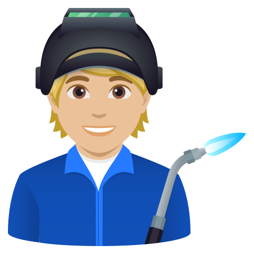 factory worker: medium-light skin tone as rendered by JoyPixels