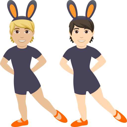 People with Bunny Ears: Medium-Light Skin Tone, Light Skin Tone, the design in this release