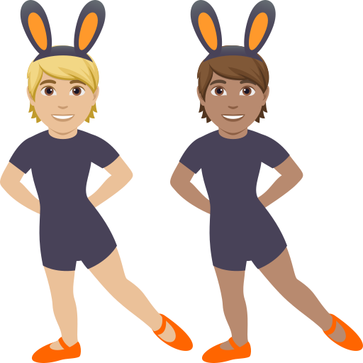 People with Bunny Ears: Medium-Light Skin Tone, Medium Skin Tone, the design in this release