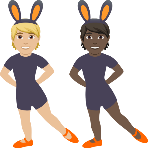 People with Bunny Ears: Medium-Light Skin Tone, Dark Skin Tone, the design in this release