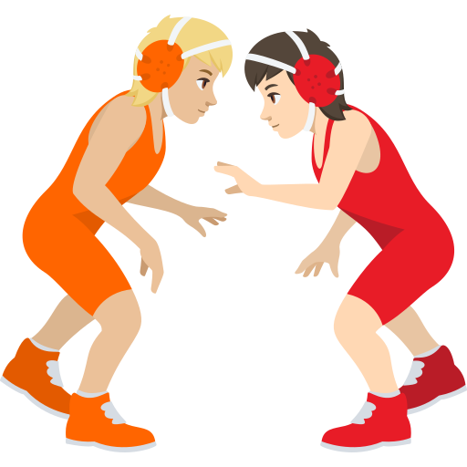 People Wrestling: Medium-Light Skin Tone, Light Skin Tone, the design in this release