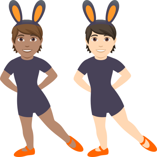 People with Bunny Ears: Medium Skin Tone, Light Skin Tone, the design in this release