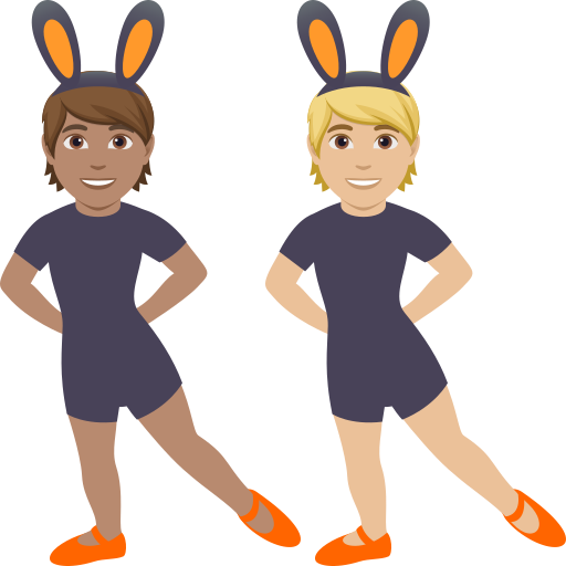 People with Bunny Ears: Medium Skin Tone, Medium-Light Skin Tone, the design in this release