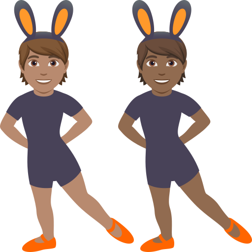 People with Bunny Ears: Medium Skin Tone, Medium-Dark Skin Tone, the design in this release