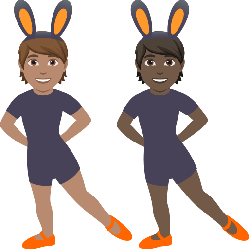 People with Bunny Ears: Medium Skin Tone, Dark Skin Tone, the design in this release