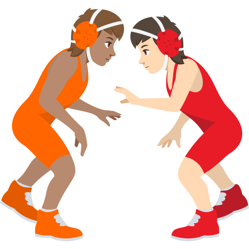 People Wrestling: Medium Skin Tone, Light Skin Tone, the design in this release
