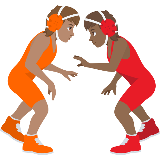 People Wrestling: Medium Skin Tone, Medium-Dark Skin Tone, the design in this release