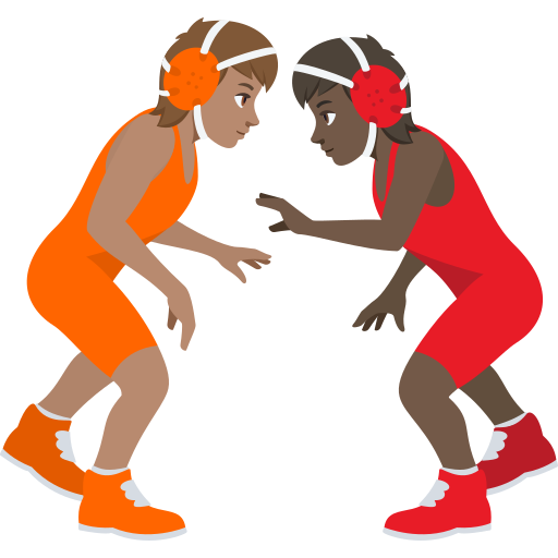 People Wrestling: Medium Skin Tone, Dark Skin Tone, the design in this release