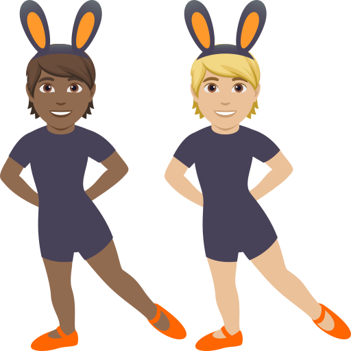 People with Bunny Ears: Medium-Dark Skin Tone, Medium-Light Skin Tone, the design in this release