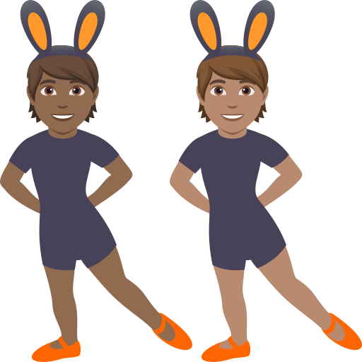 People with Bunny Ears: Medium-Dark Skin Tone, Medium Skin Tone, the design in this release