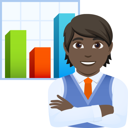office worker: dark skin tone as rendered by JoyPixels