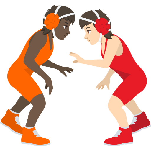 People Wrestling: Dark Skin Tone, Light Skin Tone, the design in this release