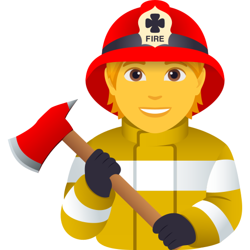 firefighter as rendered by JoyPixels