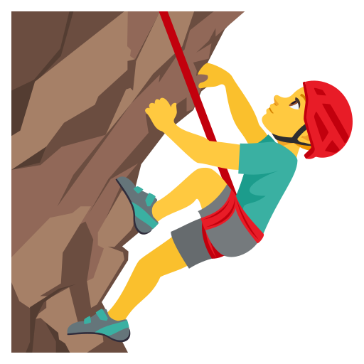 man climbing as rendered by JoyPixels