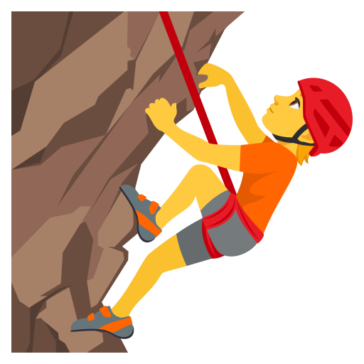 person climbing as rendered by JoyPixels