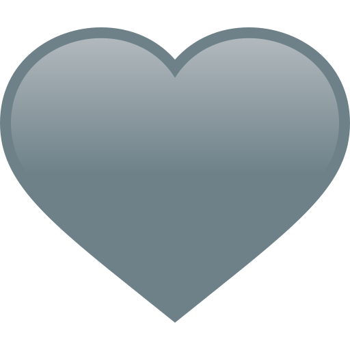 cuore grigio as rendered by JoyPixels