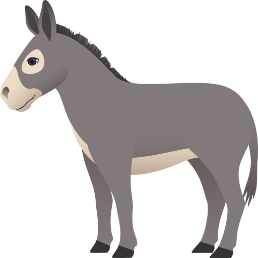 donkey as rendered by JoyPixels