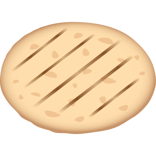 Flatbread as drawn by JoyPixels in 11.0