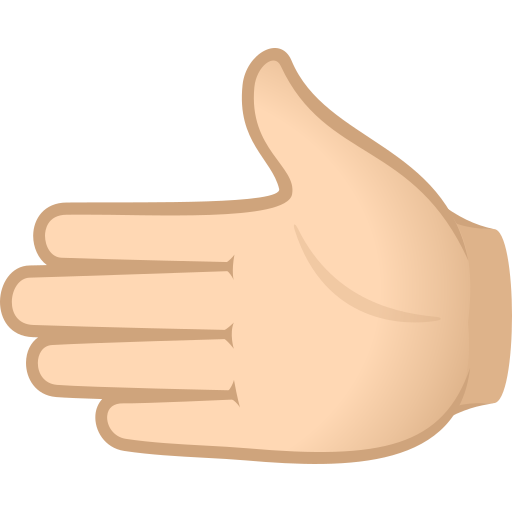 leftwards hand: light skin tone as rendered by JoyPixels