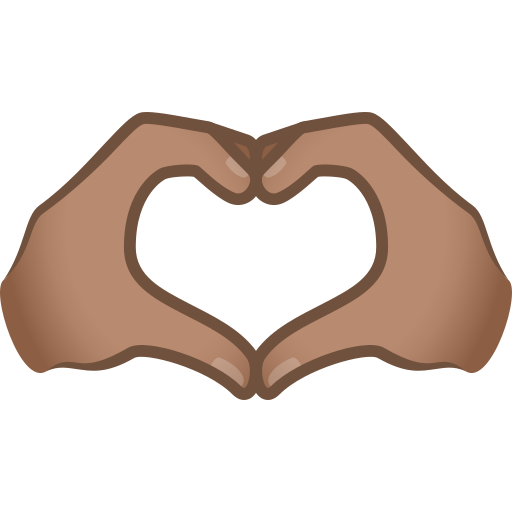 heart hands: medium skin tone as rendered by JoyPixels