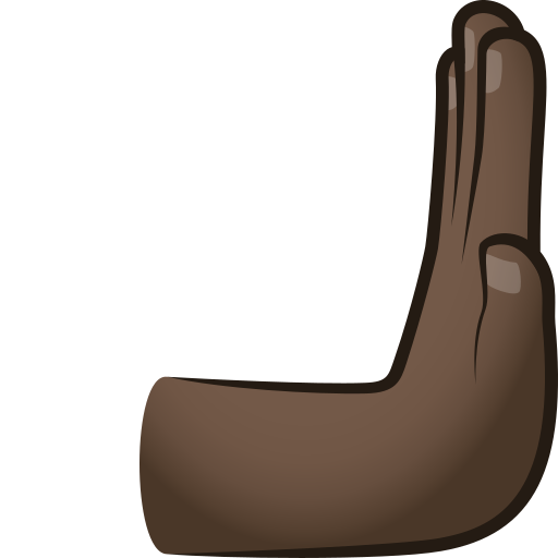 rightwards pushing hand: dark skin tone as rendered by JoyPixels