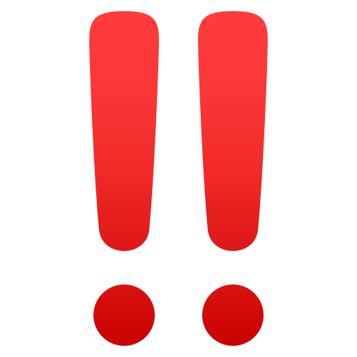double exclamation mark as rendered by JoyPixels