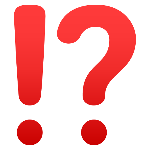 exclamation question mark as rendered by JoyPixels