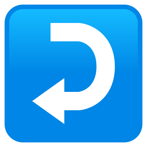 right arrow curving left as rendered by JoyPixels