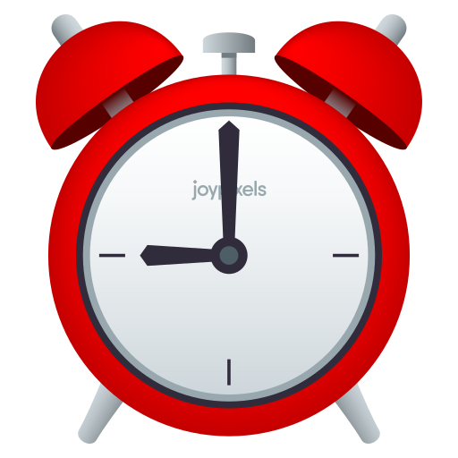 alarm clock as rendered by JoyPixels