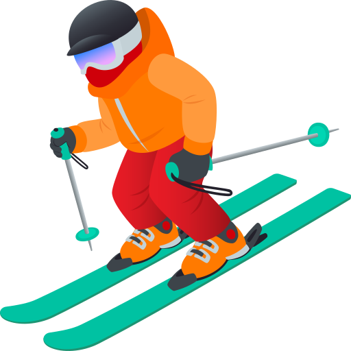 Skier as drawn by JoyPixels in 11.0
