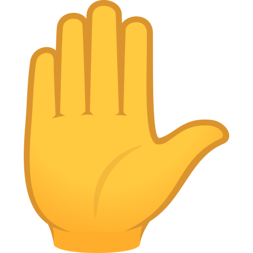 mano alzata as rendered by JoyPixels