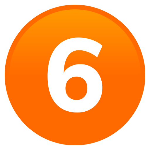 Digit Six as drawn by JoyPixels in 11.0