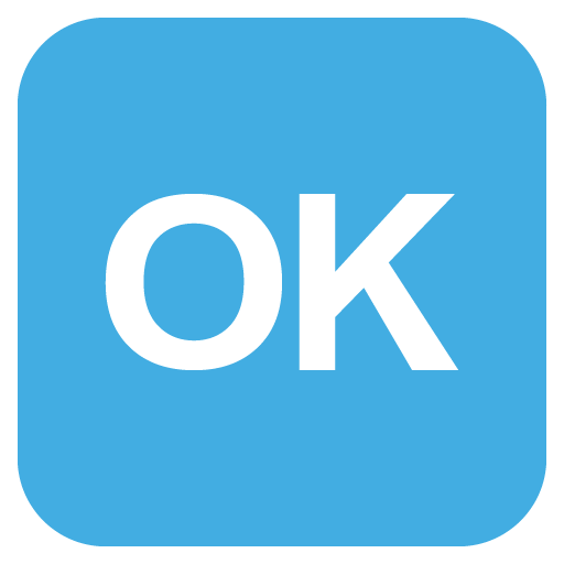 OK Button as drawn by JoyPixels in 2.0