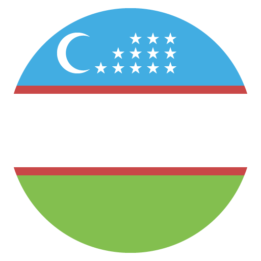 Flag: Uzbekistan as drawn by JoyPixels in 2.0