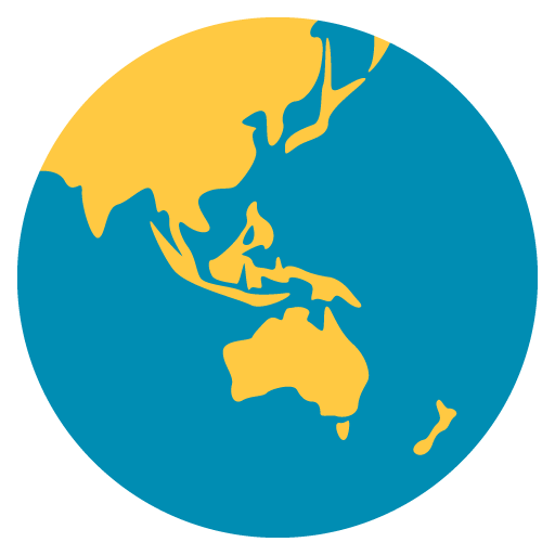 Globe Showing Asia-Australia, the design in this release