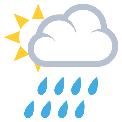 Sun Behind Rain Cloud as drawn by JoyPixels in 2.0