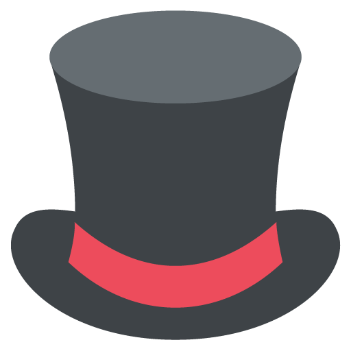 Top Hat as drawn by JoyPixels in 2.0
