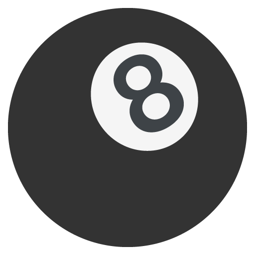Pool 8 Ball as drawn by JoyPixels in 2.0