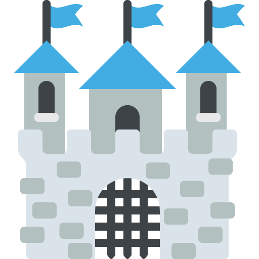 Castle as drawn by JoyPixels in 2.0